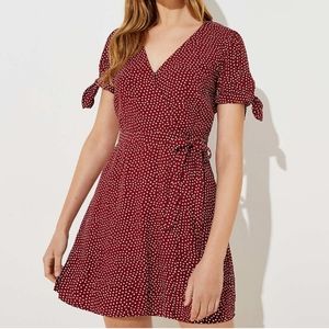 Dotted Tie Sleeve Skort Romper